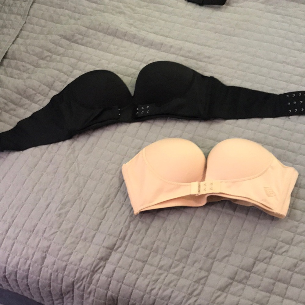 Strapless front gathering bras- set of two. New in bag